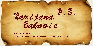 Marijana Baković vizit kartica
